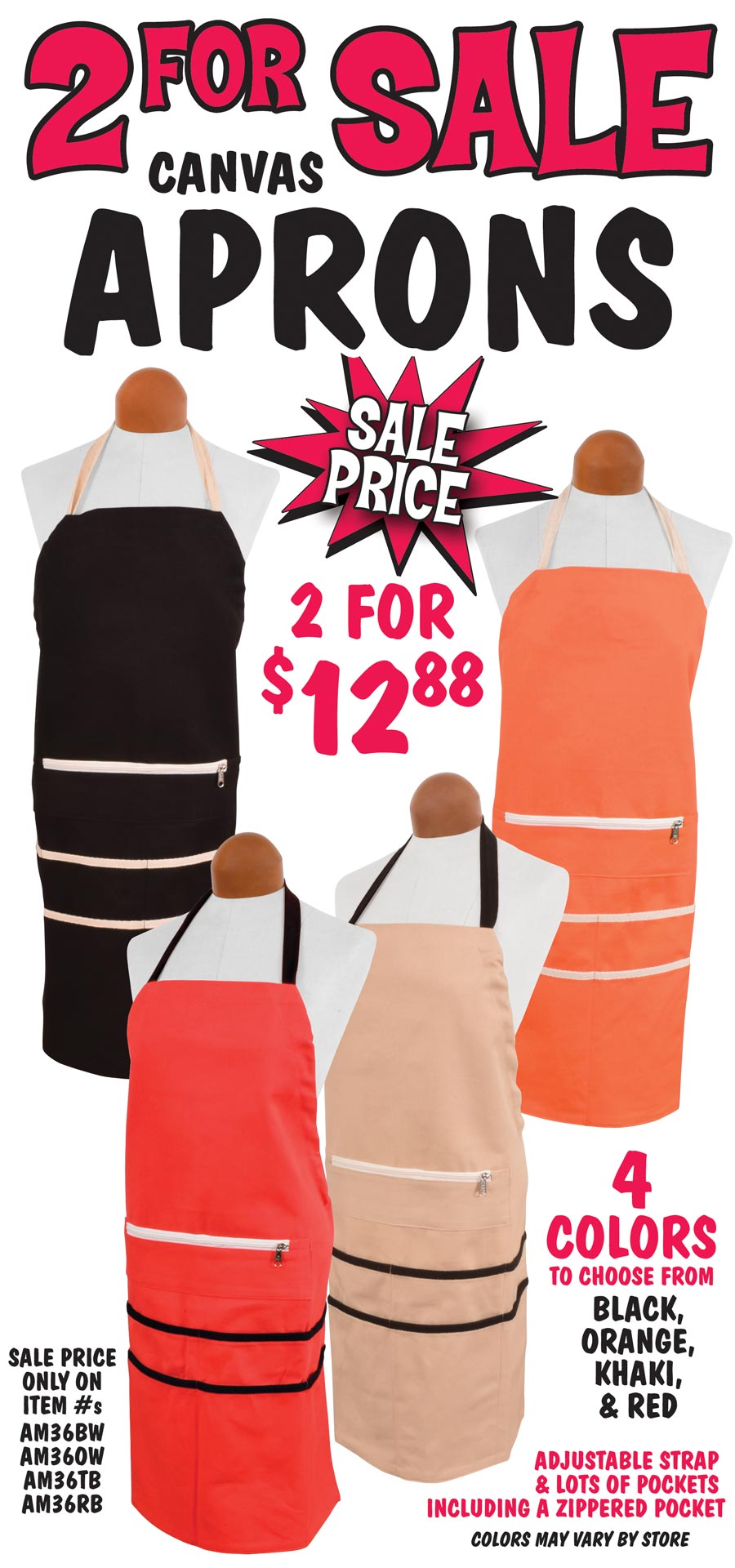 Canvas Aprons On Sale 2 for $12.88