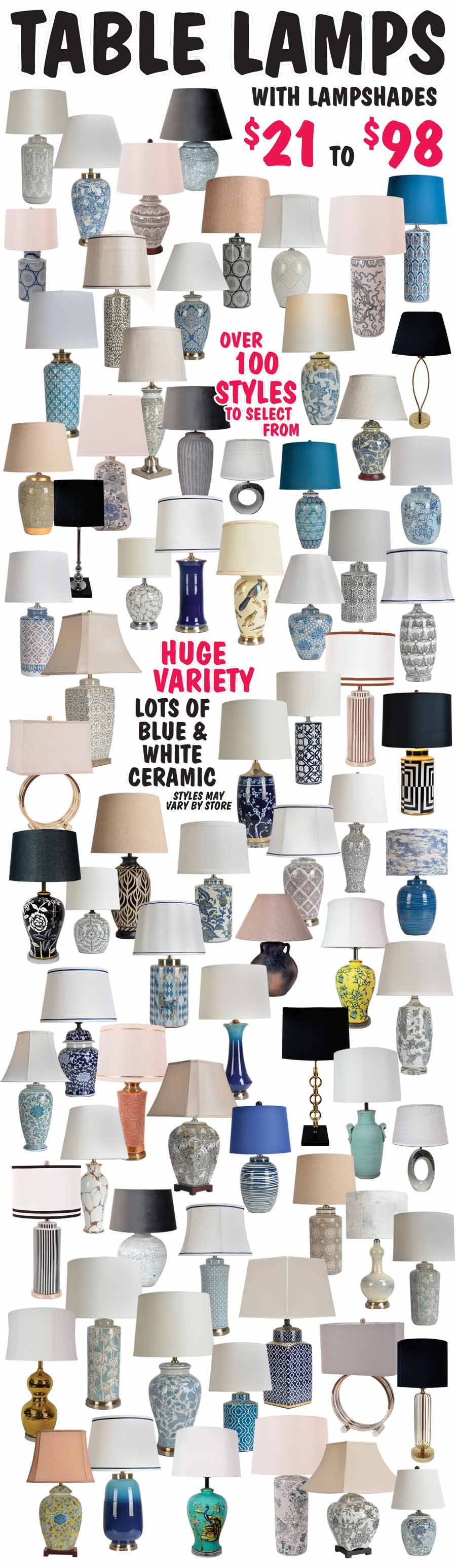 Table Lamps - Over 100 Styles - starting at $21