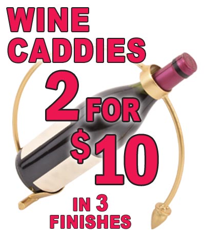 Metal Wine Caddies - Special Price 2 for $10 - 3 Finishes