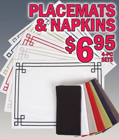 Cotton Placemats and Matching Napkins - your choice $6.98 for a set of 4