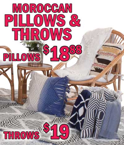 Moroccan Handmade Pillows and Throws - Macrame Pillows $18.88, Throws $19