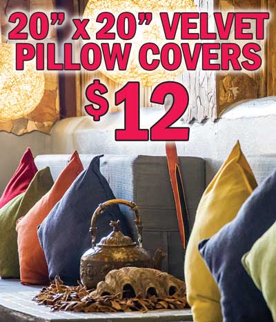 Velvet Pillow Covers 20 inches by 20 inches - $12 - Lots of Colors