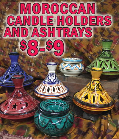 Moroccan Candle Holders and Ashtrays $8 to $9