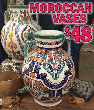 Hand-Painted Porcelain Moroccan Vases - 8 Styles - $48