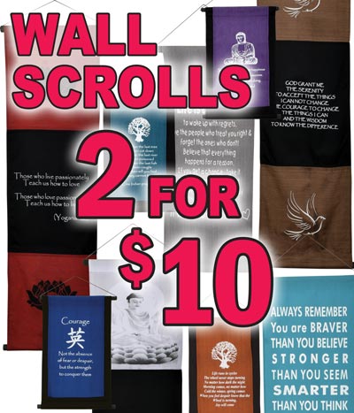 Wall Scrolls with Inspirational Quotes - 2 for $10 - over 40 different styles