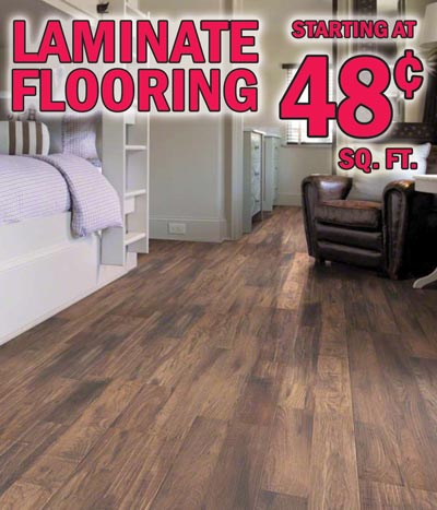 Laminate Flooring starting at 48 cents a square foot