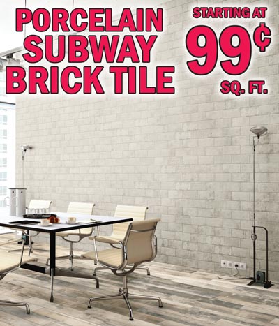 Subway Brick Tile starting at 99 cents a square foot