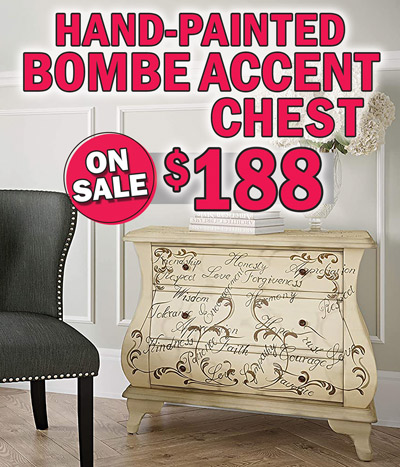 Hand-Painted Bombe Accent Chest - On Sale now $188