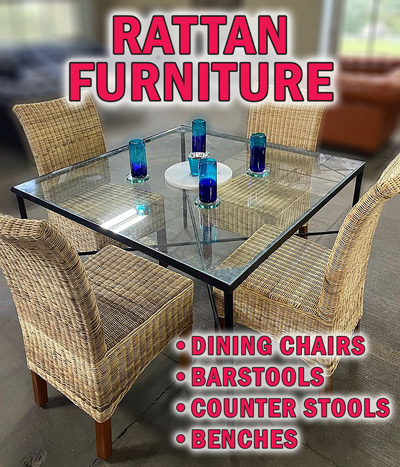 Rattan Furniture – Dining Chairs, Barstools, Counter Stools, and Benches