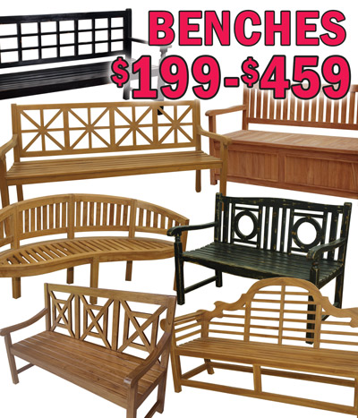 Teak Benches $199 to $459