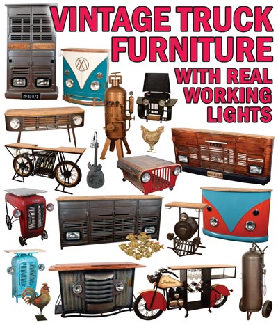 Vintage Truck Furniture with real working lights