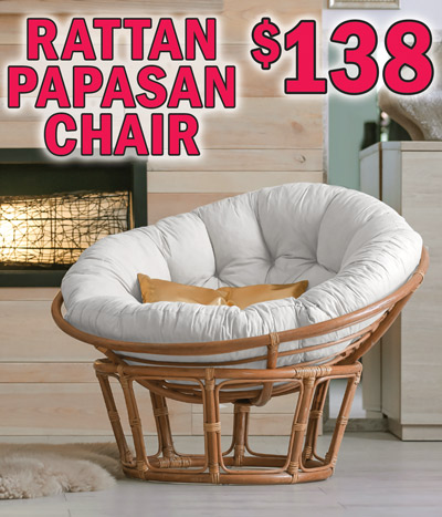 Rattan Papasan Chair $138