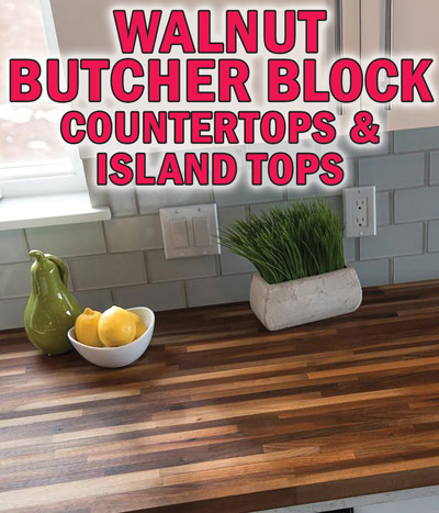 Walnut Butcher Block Countertops and Island Tops