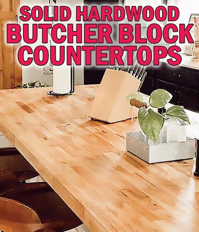 Solid Hardwood Butcher Block Countertops