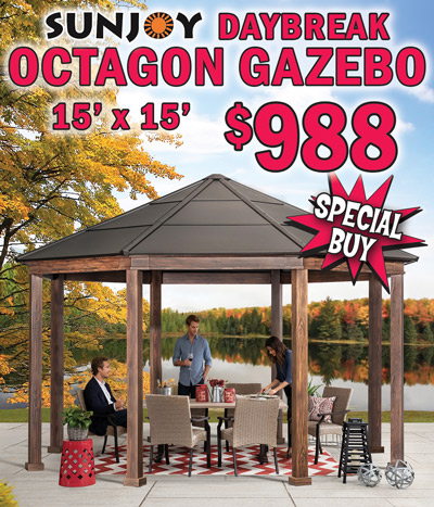 Special Buy Sunjoy Daybreak 15 foot by 15 foot Octagon Gazebo $988