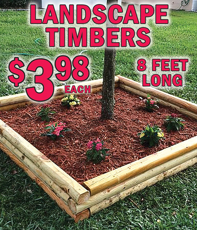 Landscape Timbers $3.98 each, 8 feet long