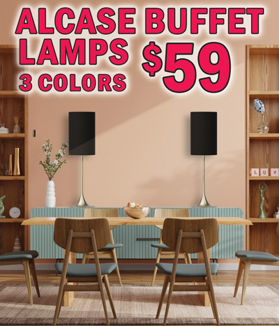 Alcase Buffet Lamps $59, 3 colors