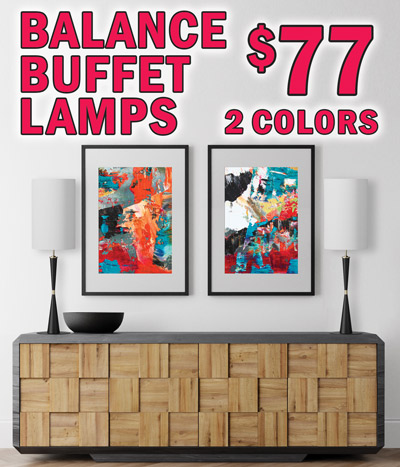 Balance Buffet Lamps $77, 2 colors