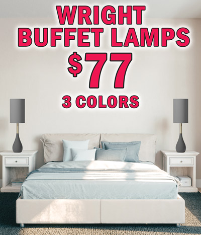 Wright Buffet Lamps $77, 3 colors