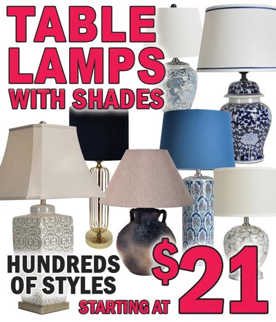 Table Lamps - Over 100 Styles - starting at $21