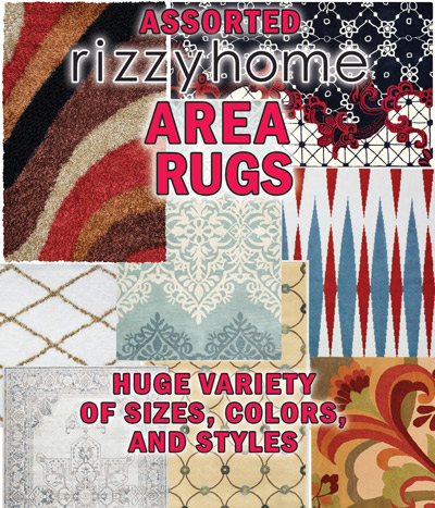 Assorted Rizzy Home Area Rugs, huge variety of sizes, colors, and styles