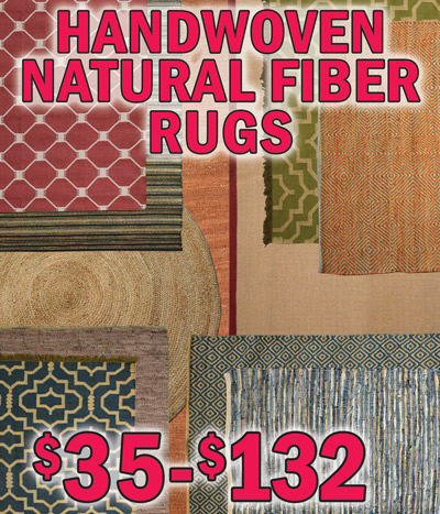 Handwoven Natural Fiber Rugs $35-$132