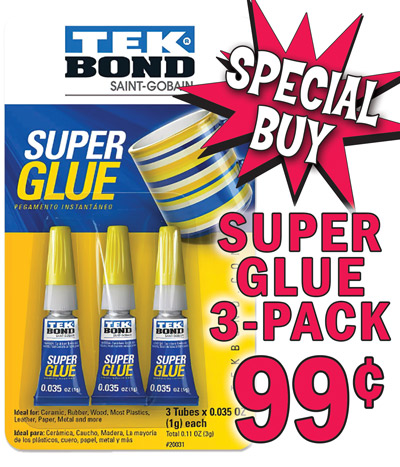 Special Buy Tekbond Super Glue 3-pack 99 cents