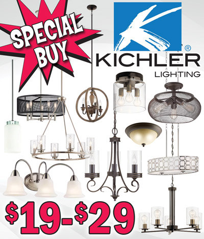 Special Buy Kichler Lighting $19 to $29