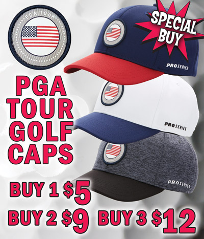 Special Buy PGA Tour Golf Caps in 3 colors, Buy 1 for $5, Buy 2 for $9, Buy all 3 for $12