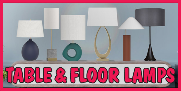 Table and Floor Lamps, these sleek, modern styles blend easily with any décor and offer a wide variety of styles and colors. Perfect for any room in your home.