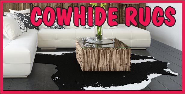 Cowhide Rugs - We have the Best Variety of Cowhide Rugs you've ever seen! Miniature to Full Size Cowhides plus Goat and Sheep Skin, Salt & Pepper, Tricolor, Exotic, Alpen, Metallic, and Mosaic styles!